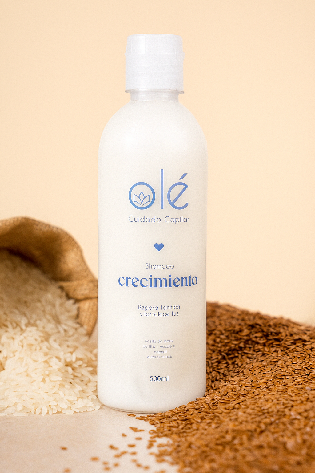 Shampoo de arroz y linaza